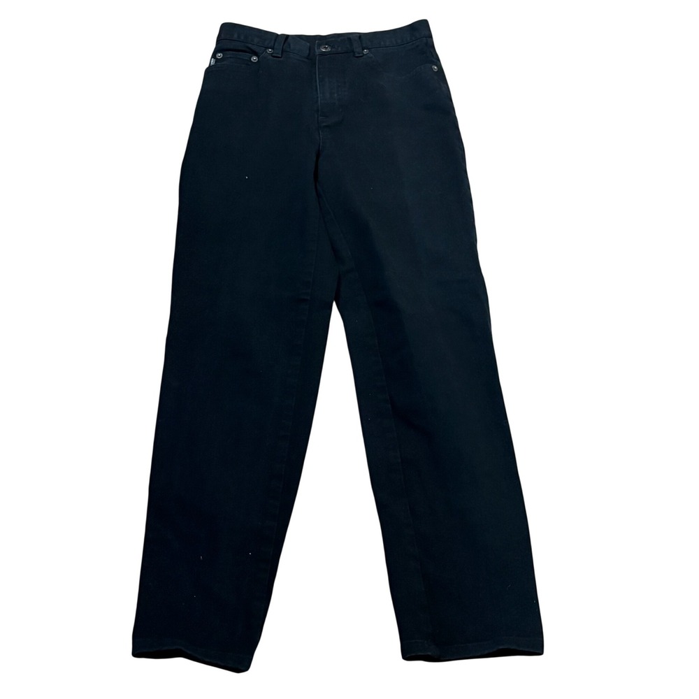 Lauren Ralph Lauren Black Straight Leg Jeans 5-Pocket Stretch Denim Size 4